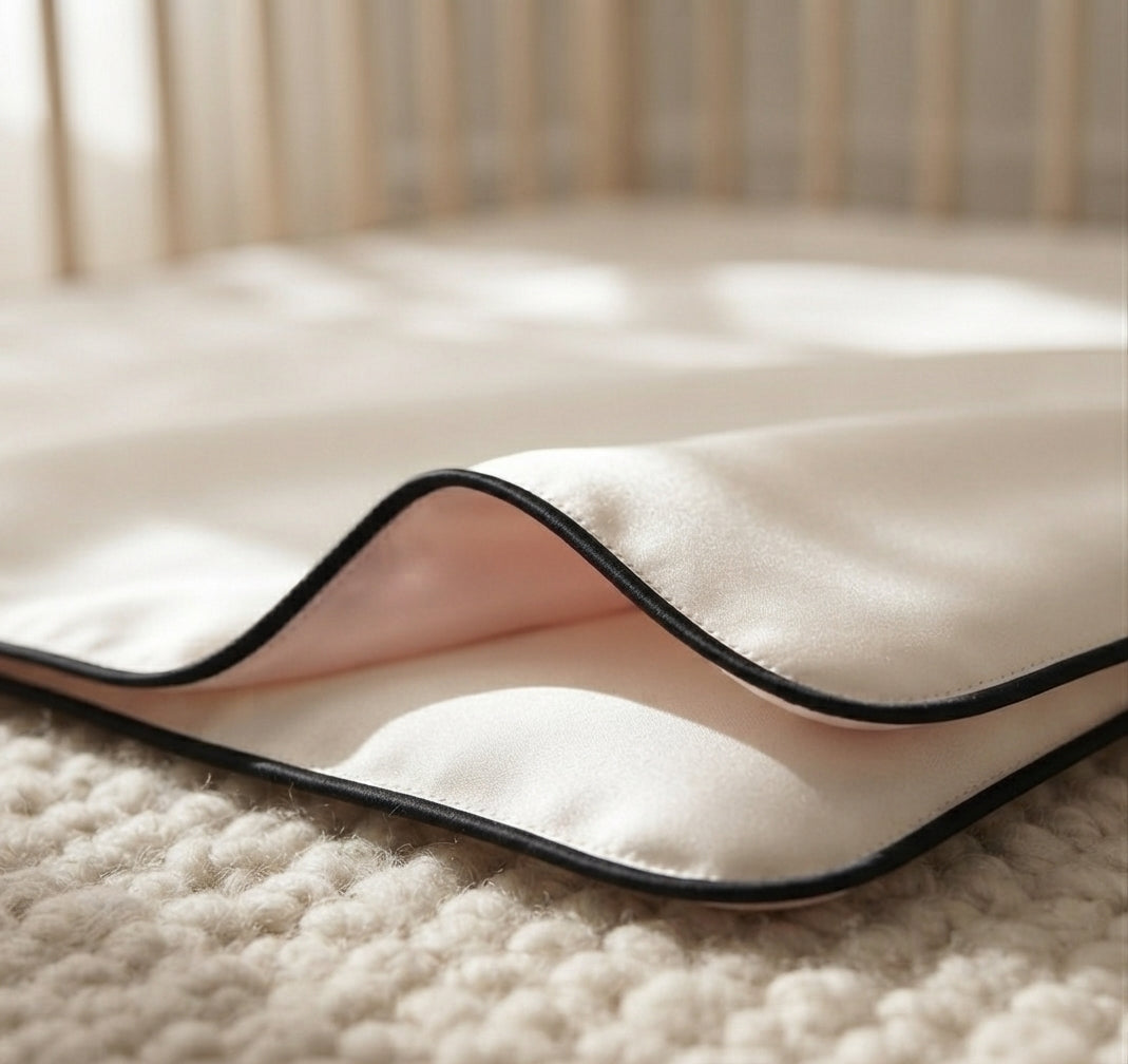 Puruvera 100% Pure Mulberry Silk Baby Blanket | 25 Momme, Double-Sided (120x70 cm)