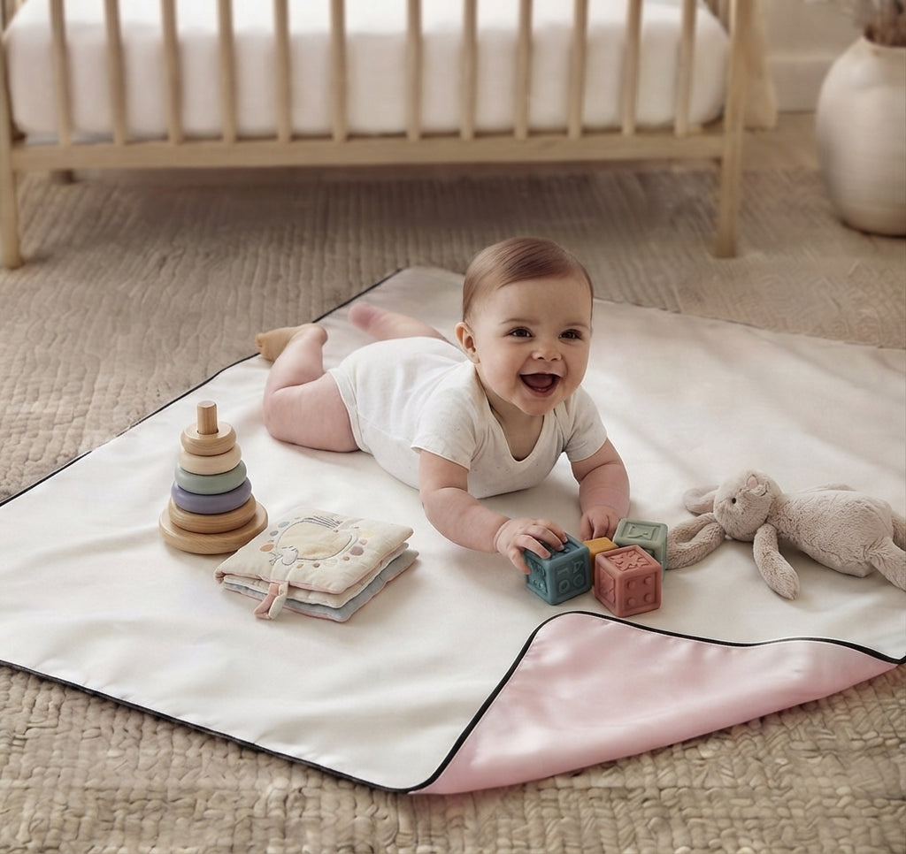 Puruvera 100% Pure Mulberry Silk Baby Blanket | 25 Momme, Double-Sided (120x70 cm)
